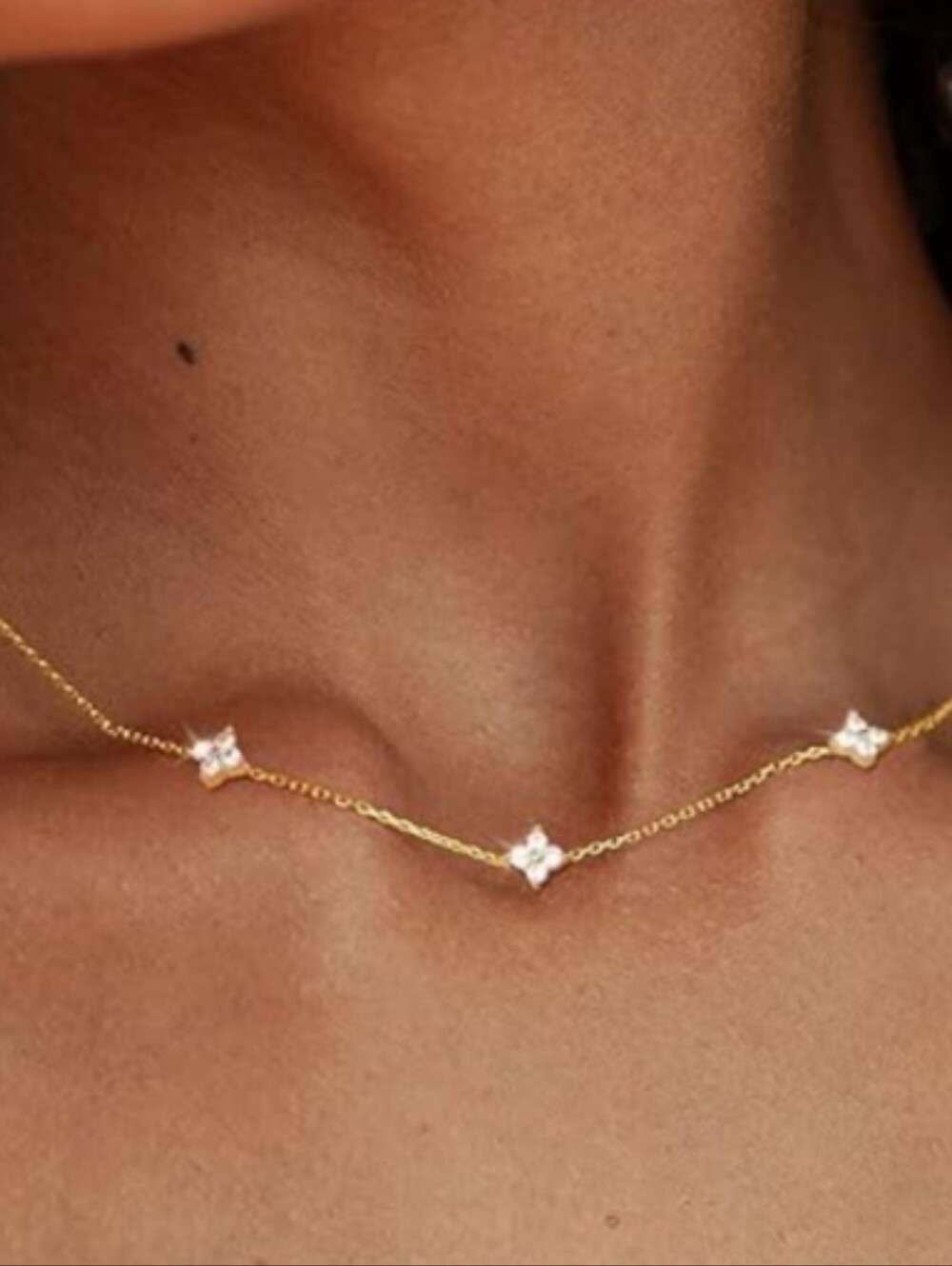 Anthropologie Dainty Lucky Four Clover Necklace